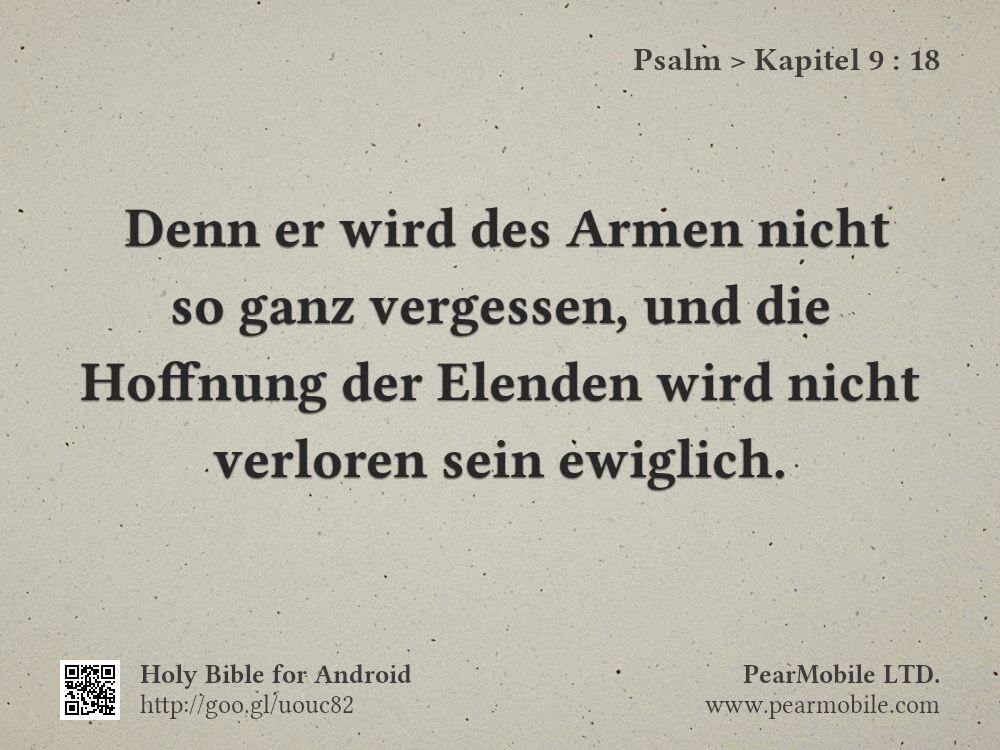 Psalm, Kapitel 9:18